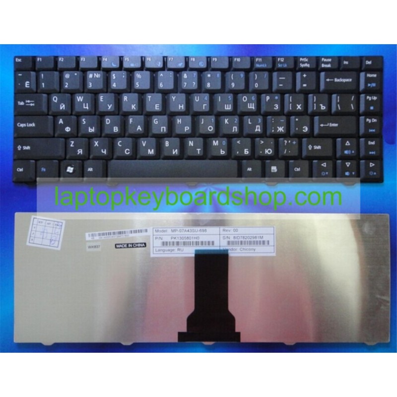 KB.I1400.043, MP-07A43U4-698, PK130580100, MP-07A43SU-698, PK1305801H0, keyboard